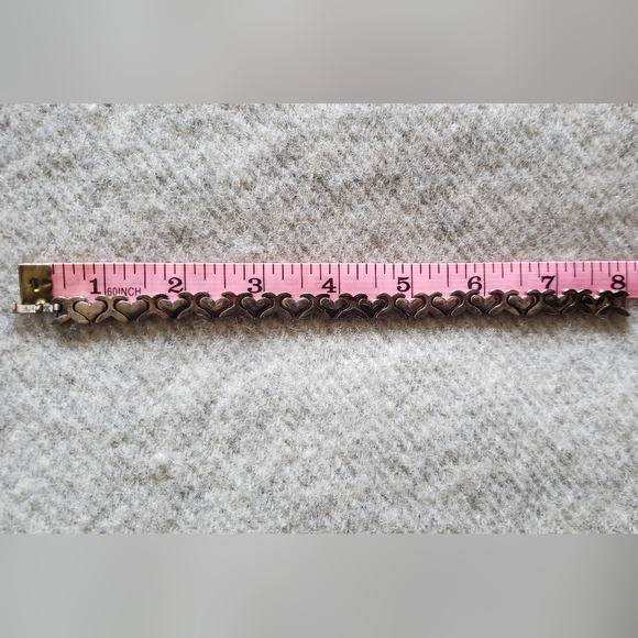 Sterling Silver heart bracelet 925 vintage chunky - Picture 2 of 6